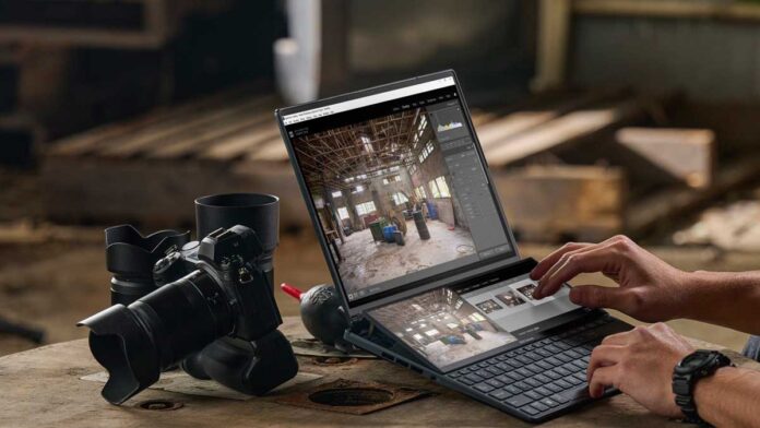 Laptop untuk content creator pembuat konten Asus Zenbook Pro 14 Duo OLED