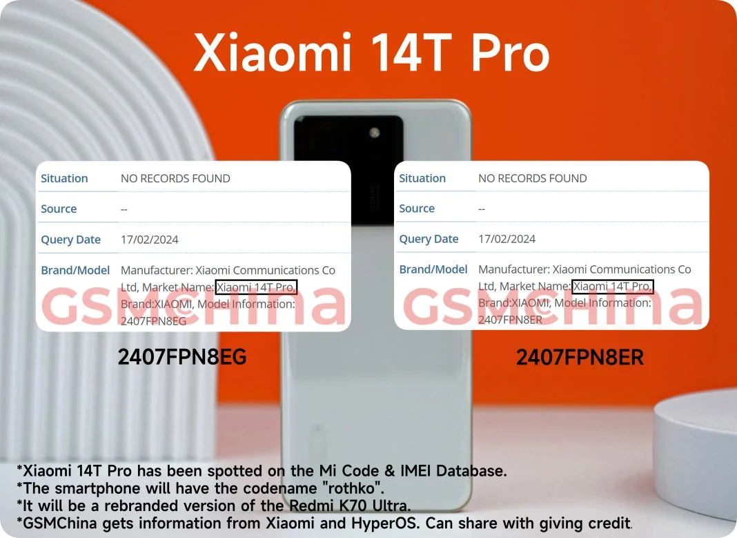 Sertifikasi IMEI Xiaomi 14T Pro