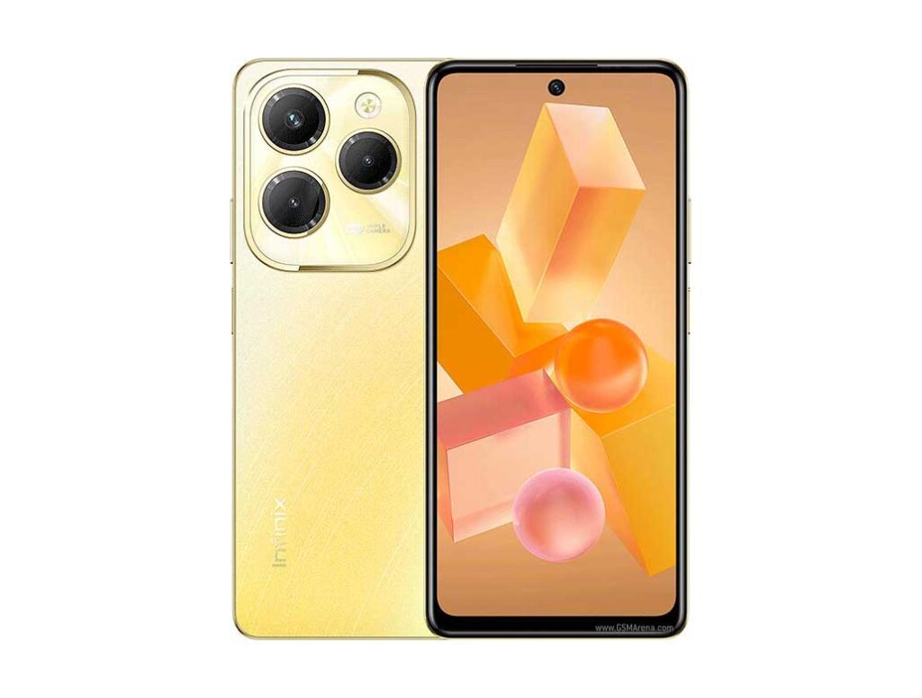 Tampilan depan Infinix Hot 40 Pro dengan layar IPS LCD dan kamera 108 MP