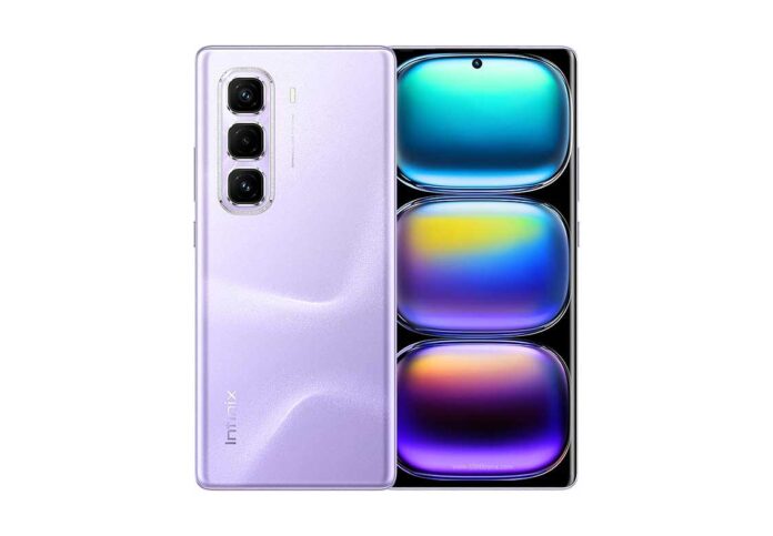 Tampilan depan Infinix Hot 50 Pro+ 4G dengan layar AMOLED dan kamera 50 MP