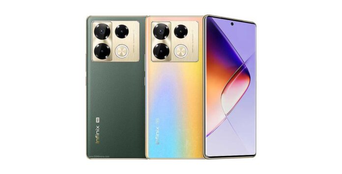 Tampilan depan Infinix Note 40 Pro dengan layar AMOLED dan kamera 108 MP