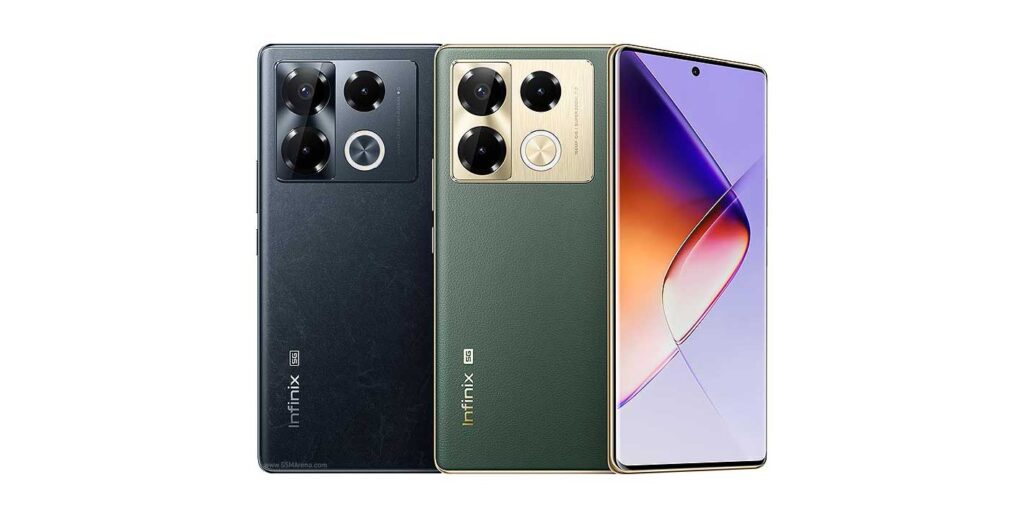 Tampilan depan Infinix Note 40 Pro+ dengan layar AMOLED dan kamera 108 MP