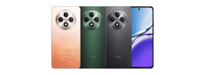 Tampilan depan Oppo Reno12 F 4G dengan layar AMOLED dan kamera 50 MP