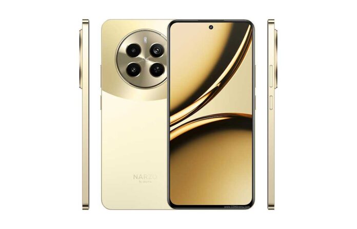 Tampilan depan Realme Narzo 70 Pro dengan layar AMOLED dan kamera 50 MP