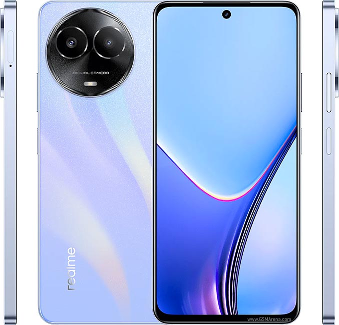 Tampilan depan Realme V50s dengan layar IPS LCD dan kamera 13 MP