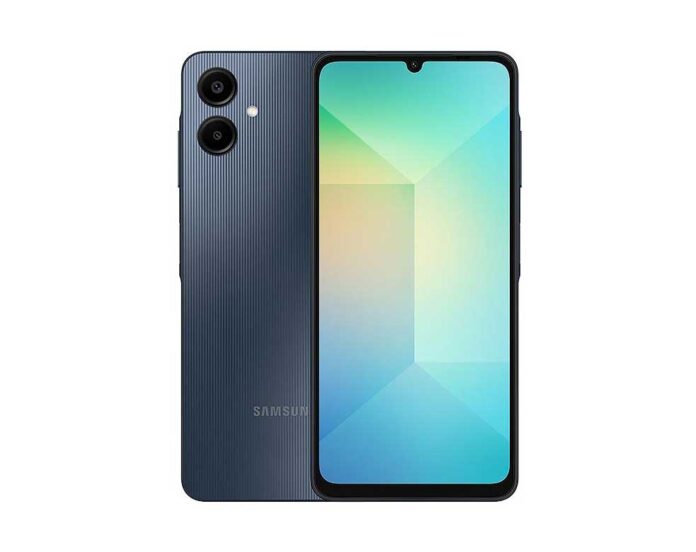 Tampilan depan Samsung Galaxy A06 dengan layar PLS LCD dan kamera 50 MP