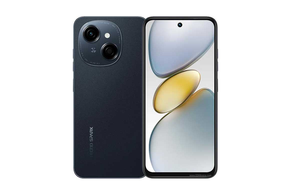 Tampilan depan Tecno Spark Go 1 dengan layar IPS LCD dan kamera 13 MP