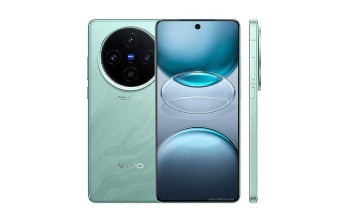 Tampilan depan vivo X100s dengan layar LTPO AMOLED dan kamera 50 MP