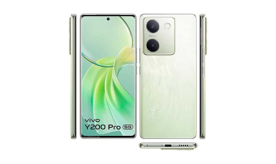 Tampilan depan vivo Y200 Pro dengan layar AMOLED dan kamera 64 MP