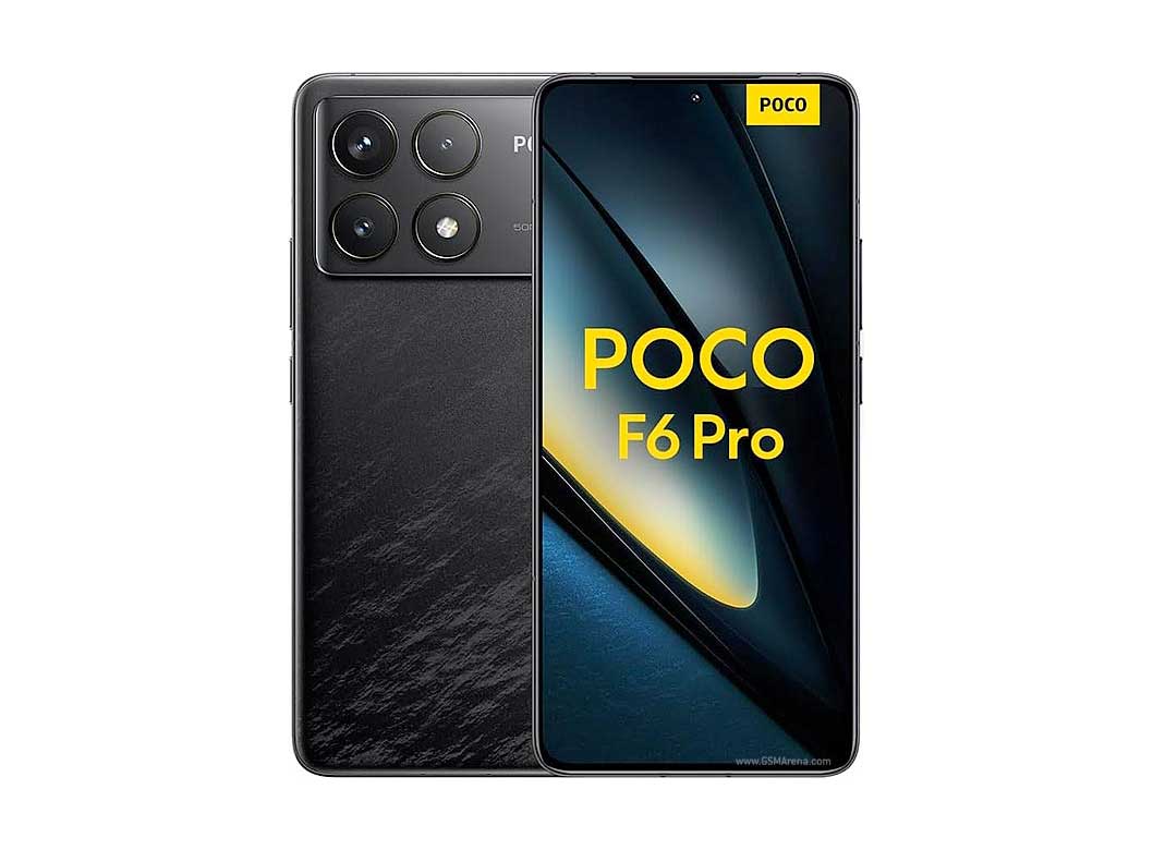 Tampilan depan Xiaomi Poco F6 Pro dengan layar AMOLED dan kamera 50 MP