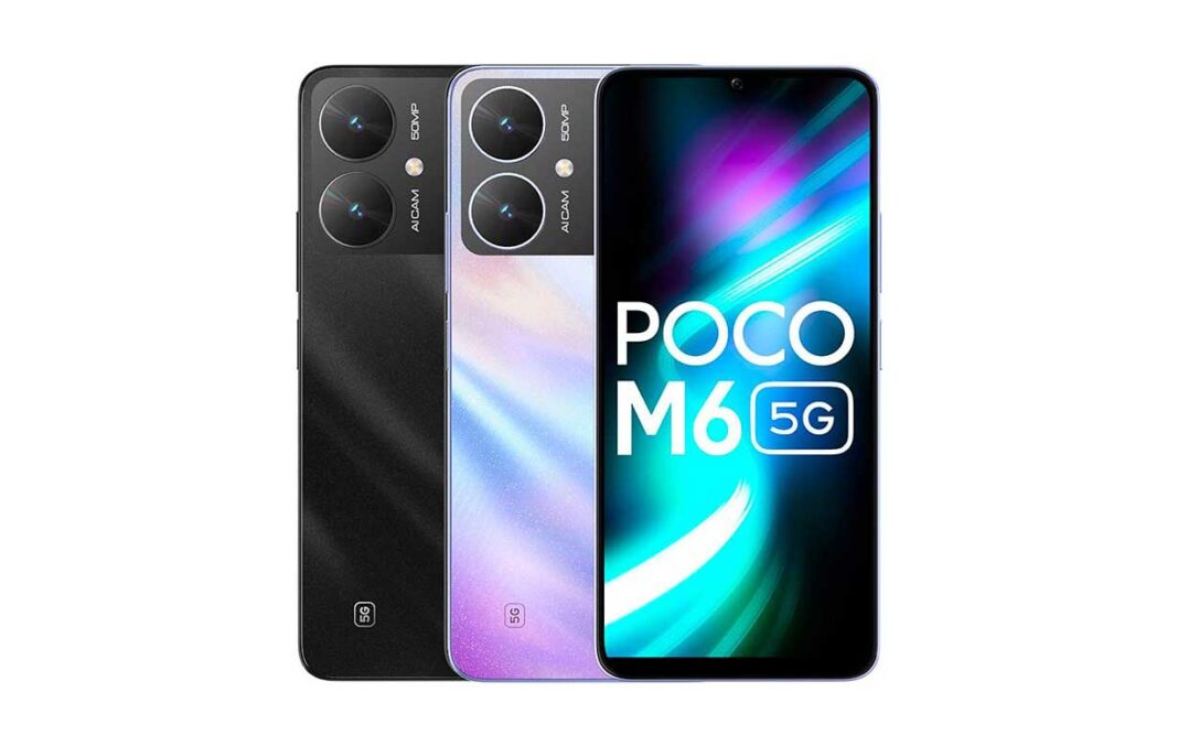 Tampilan depan Xiaomi Poco M6 dengan layar IPS LCD dan kamera 50 MP