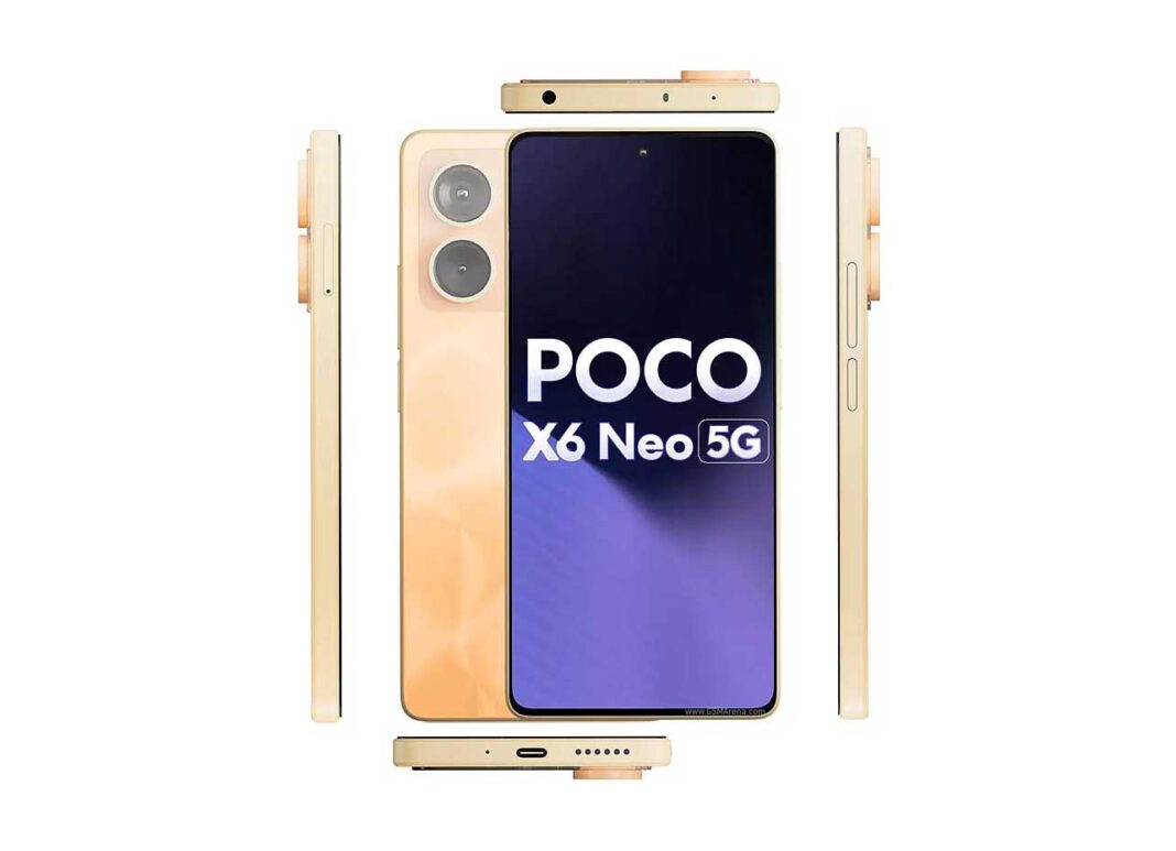 Tampilan depan Xiaomi Poco X6 Neo dengan layar AMOLED dan kamera 108 MP