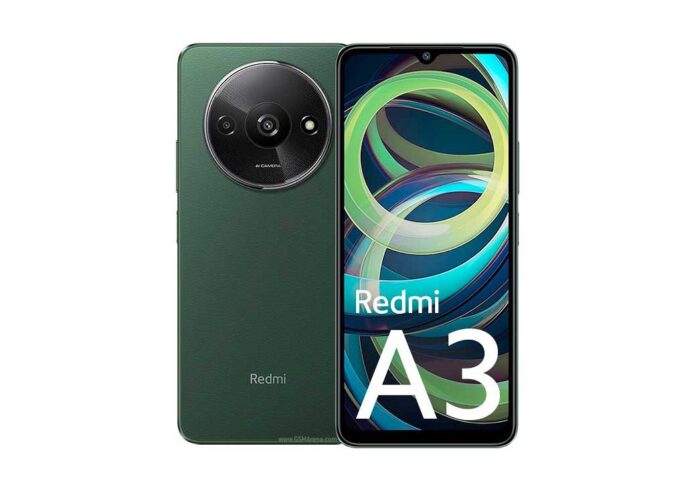 Tampilan depan Xiaomi Redmi A3 dengan layar IPS LCD dan kamera 8 MP