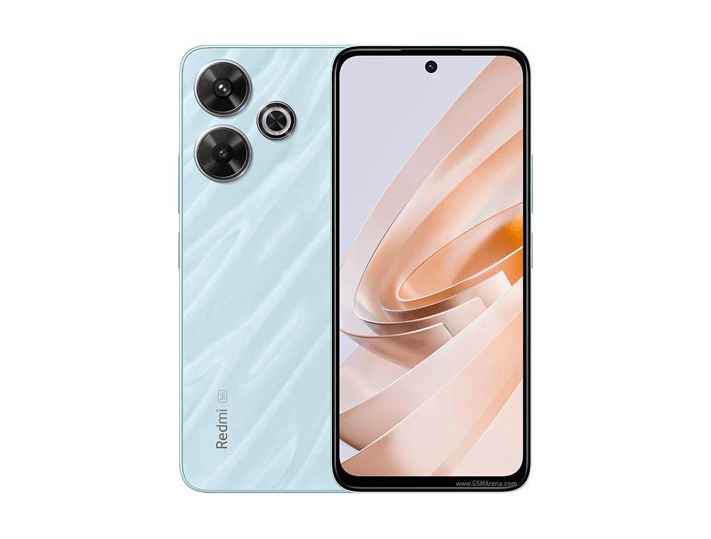 Tampilan depan Xiaomi Redmi Note 13R dengan layar IPS LCD dan kamera 50 MP