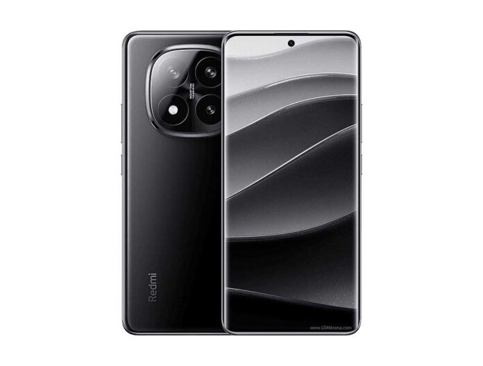 Tampilan depan Xiaomi Redmi Note 14 Pro+ dengan layar AMOLED dan kamera 50 MP