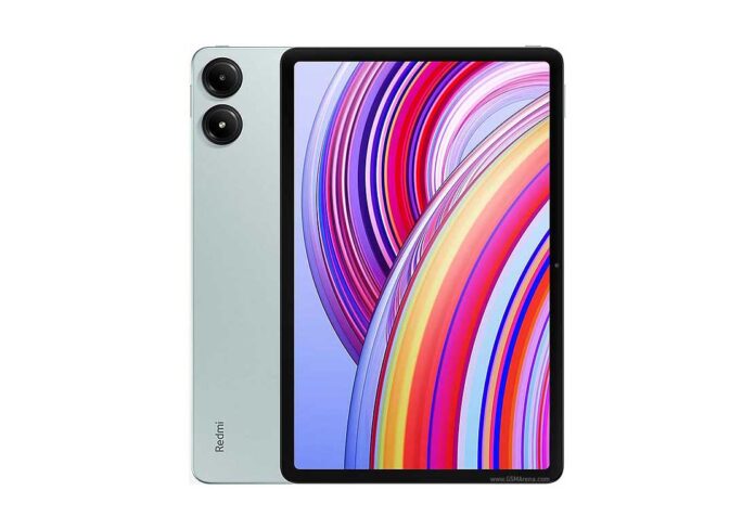 Tampilan depan Xiaomi Redmi Pad Pro dengan layar IPS LCD dan kamera 8 MP