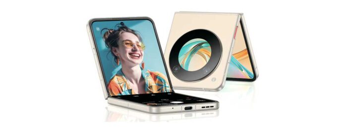 Tampilan depan ZTE nubia Flip dengan layar Foldable OLED dan kamera 50 MP