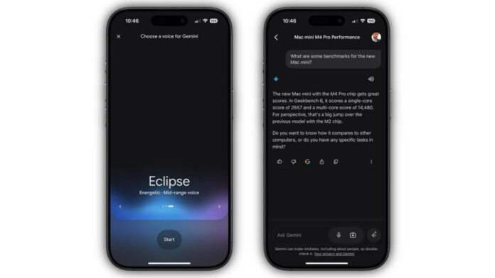 Aplikasi Gemini AI iPhone