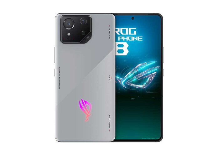 Tampilan depan Asus ROG Phone 8 dengan layar LTPO AMOLED dan kamera 50 MP