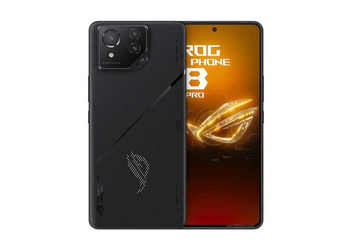 Tampilan depan Asus ROG Phone 8 Pro dengan layar LTPO AMOLED dan kamera 50 MP