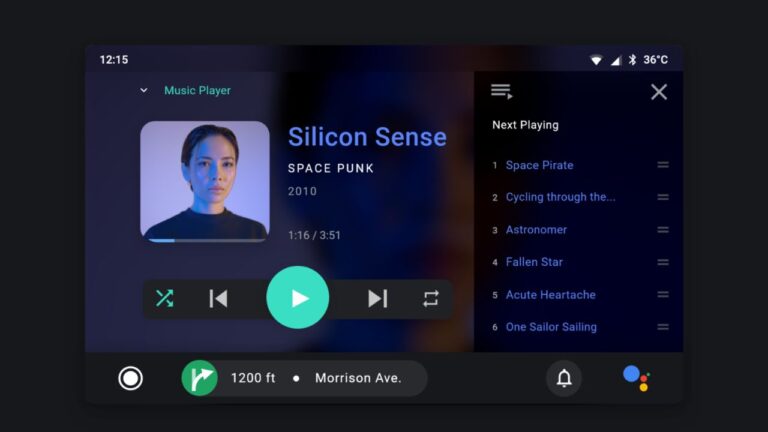 Desain Music Player Android Auto