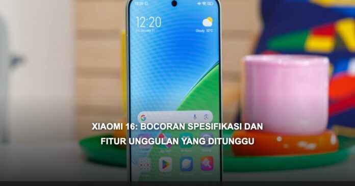 Ilustrasi Xiaomi 16 dengan layar besar dan desain tipis