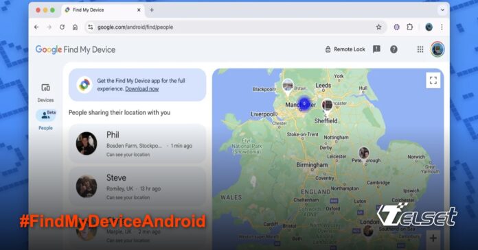 Aplikasi Find My Device Android dengan fitur melacak perangkat dan orang