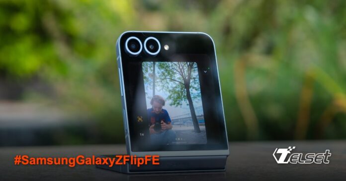 Ilustrasi Samsung Galaxy Z Flip FE dengan desain lipat dan chipset Exynos 2500