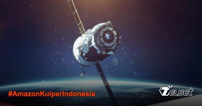 Ilustrasi satelit Amazon Kuiper di orbit rendah Bumi