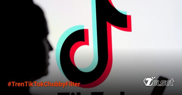 Ilustrasi kontroversi tren TikTok Chubby Filter dan dampaknya pada citra tubuh