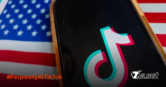 Ilustrasi TikTok dan logo Perplexity AI