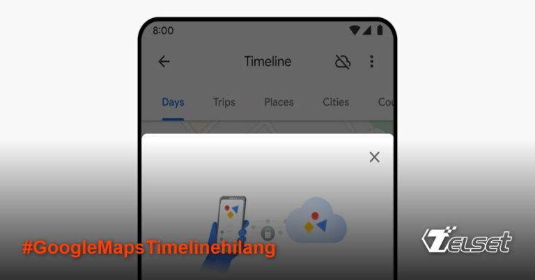 Ilustrasi Google Maps Timeline yang menunjukkan riwayat perjalanan