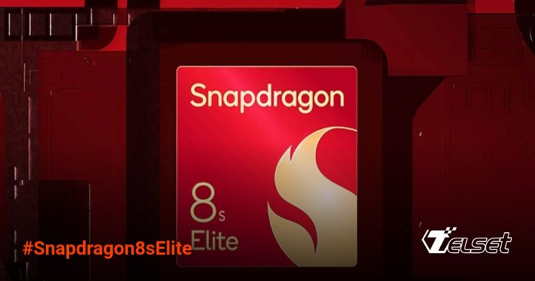 Ilustrasi chipset Qualcomm Snapdragon 8s Elite dengan latar belakang teknologi