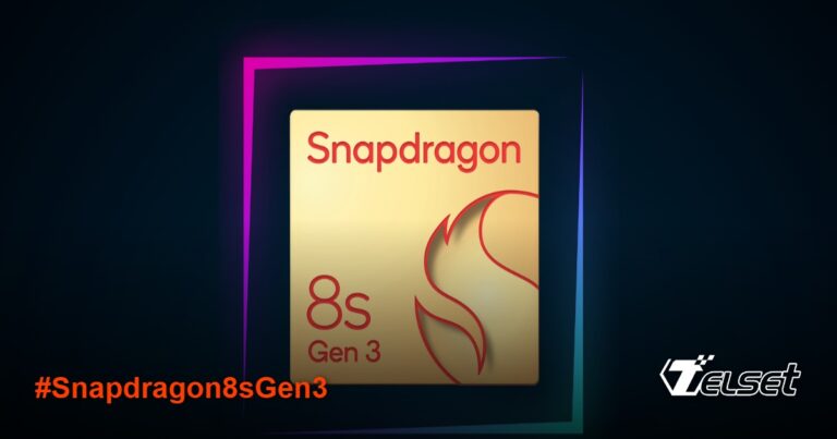 Ilustrasi chipset Snapdragon 8s Gen 3 dengan latar belakang smartphone premium