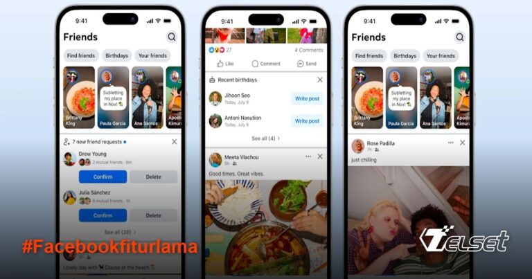 Tampilan baru tab Friends di aplikasi Facebook