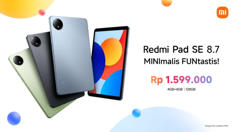 Redmi Pad SE 8.7 dengan layar 8.7 inci dan desain tipis