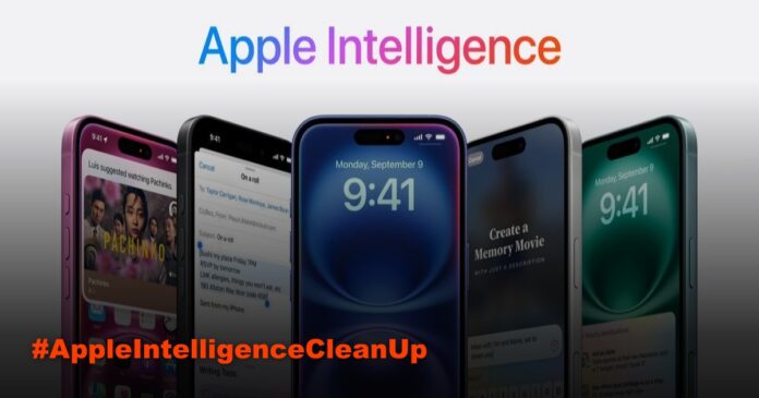Ilustrasi fitur Clean Up Apple Intelligence yang menghapus objek dari foto iPhone