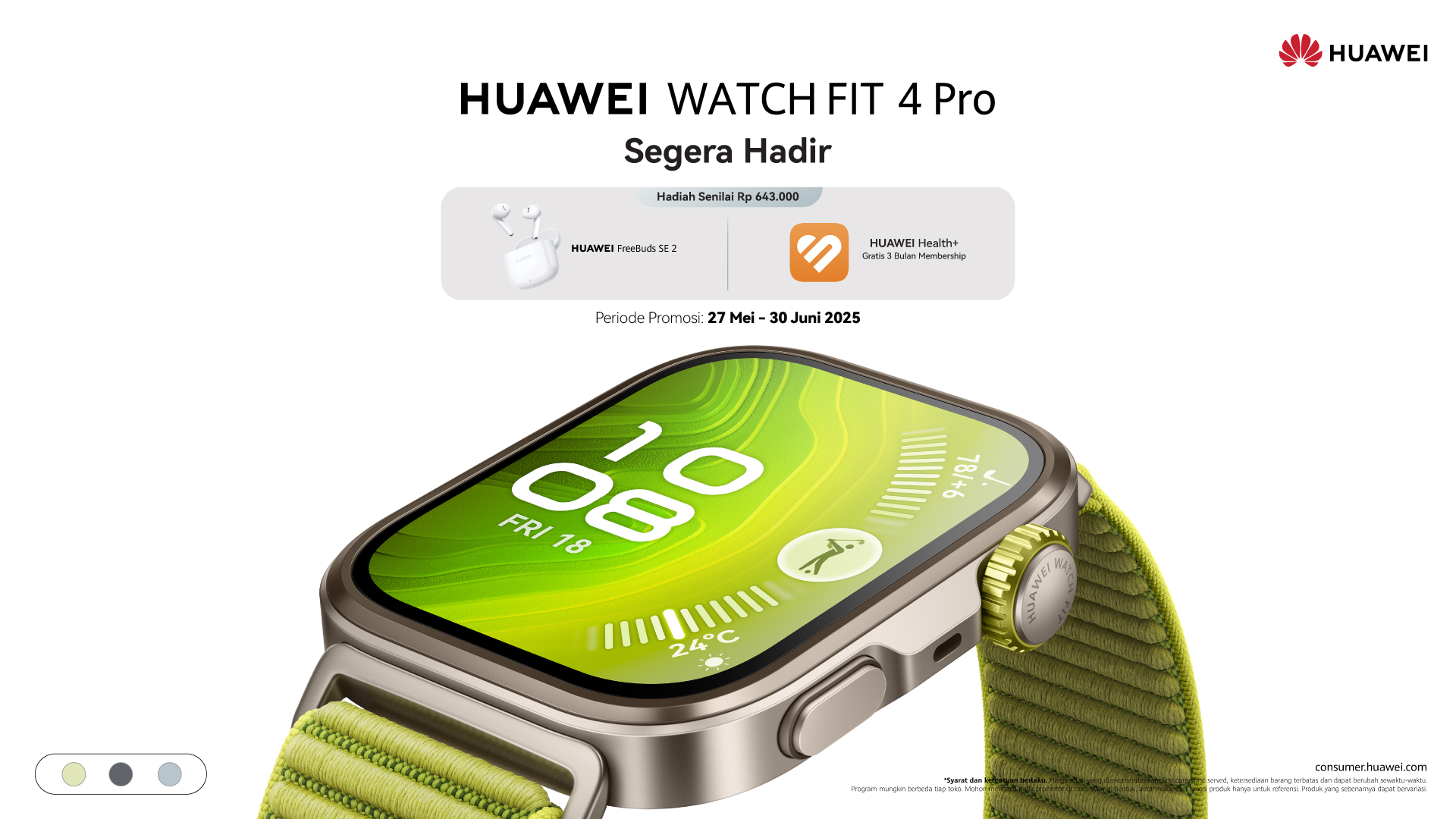 Content image for article: HUAWEI WATCH FIT 4 Series Resmi di Indonesia: Desain Ramping, Fitur Kesehatan Pro