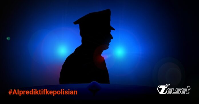 Ilustrasi AI kepolisian menganalisis data kejahatan