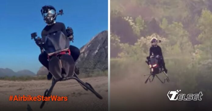 Airbike Gaya Star Wars Terbang di Langit dengan Kecepatan Tinggi