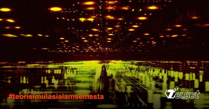 Ilustrasi alam semesta sebagai program komputer dengan kode digital