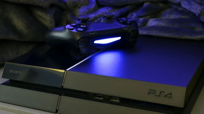 PlayStation 4 dengan controller di atasnya menunjukkan masalah data korup