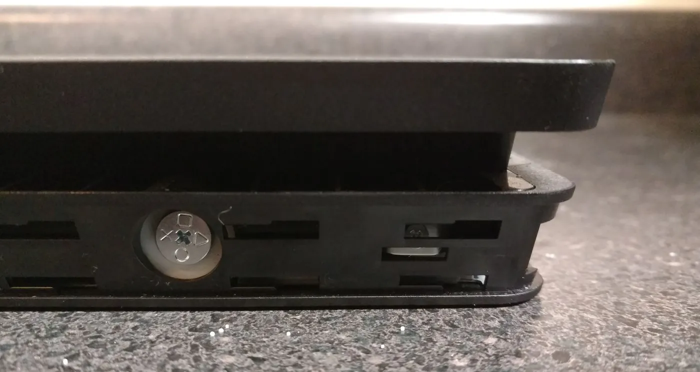 PS4 Slim hard drive secured in the console