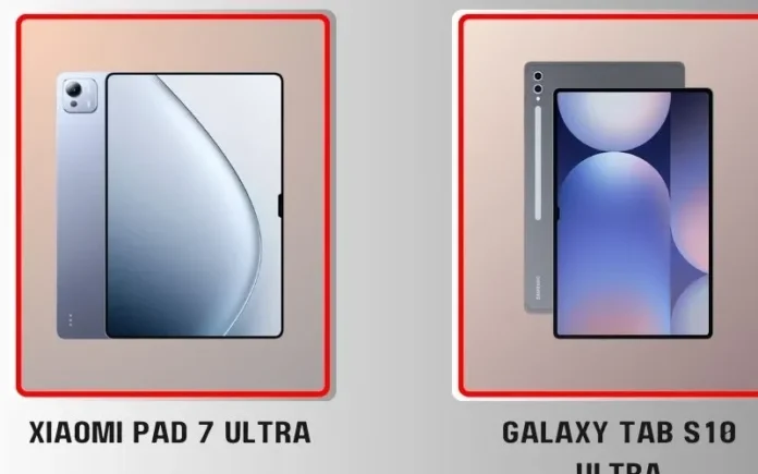 Perbandingan visual antara Xiaomi Pad 7 Ultra dan Samsung Galaxy Tab S10 Ultra