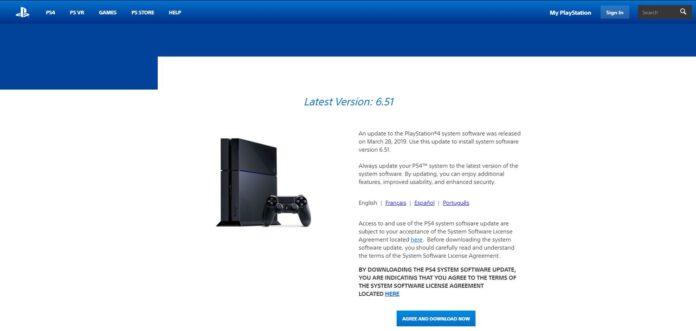 The upgrade page on the PlayStation website