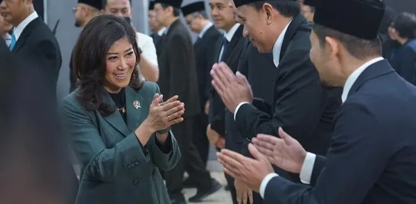 Menkomdigi Meutya Hafid saat menghadiri acara peluncuran Microsoft AI Tour