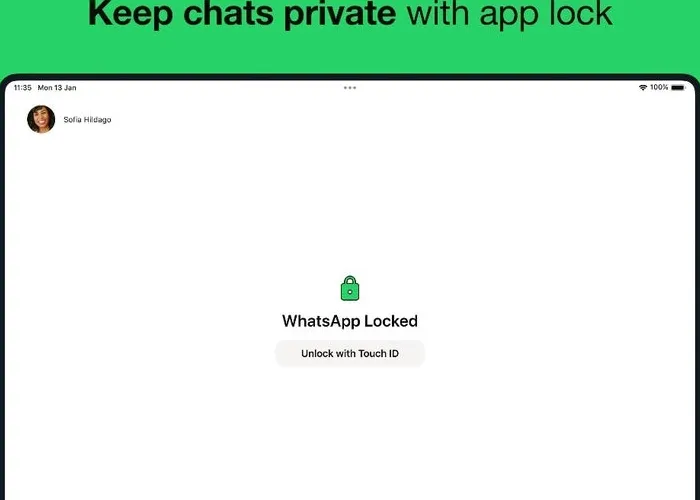 Images showing WhatsApp running on iPad
