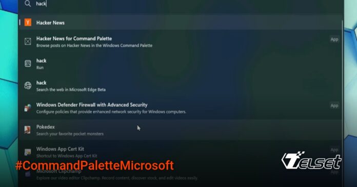 Tampilan antarmuka Command Palette di Windows