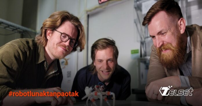 Robot lunak tanpa otak yang bergerak dengan kaki tabung