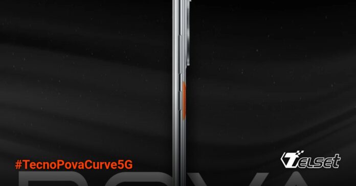 Tecno Pova Curve 5G side profile teaser dengan layar melengkung